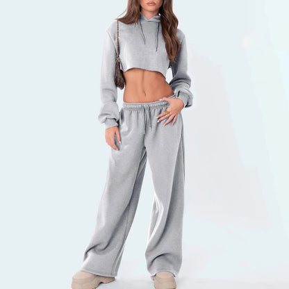 Mode femmes pantalons décontractés Joggers pantalons de survêtement couleur unie cordon taille haute pantalon à jambes larges Streetwear tenues décontractées