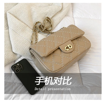 Sac à bandoulière carré Unique pour femmes, sacoche rétro minimaliste en cuir texturé, sac à main de luxe pour les déplacements et la soirée