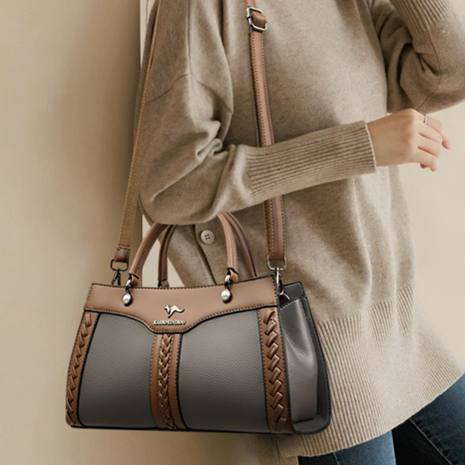 Sac à main multicouche de luxe pour femmes, sacoche tendance de bonne qualité en cuir souple, sac à bandoulière, 2024