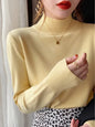 Automne hiver Chic bas chandails femmes mode col roulé Pull ample à manches longues tricoté Pulls doux chaud Pull Femme haut