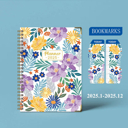 Bview Art 2025 Planificateur hebdomadaire Anglais A5 Agenda PLANNER Coil Notebook