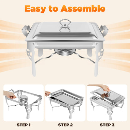 Réchaud/couvercle en acier inoxydable 6L, récipient chauffant pour Catering, Buffet de fête, poêle carré en libre-Service