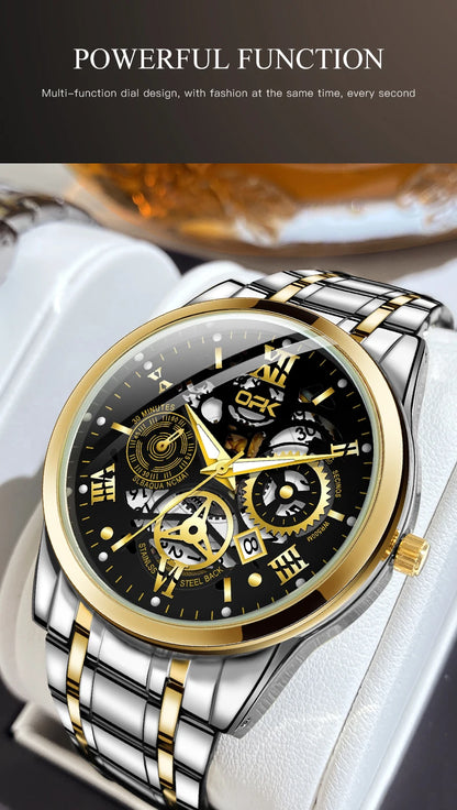 OPK8135-montre pour hommes, bracelet en acier avec lueur nocturne étanche