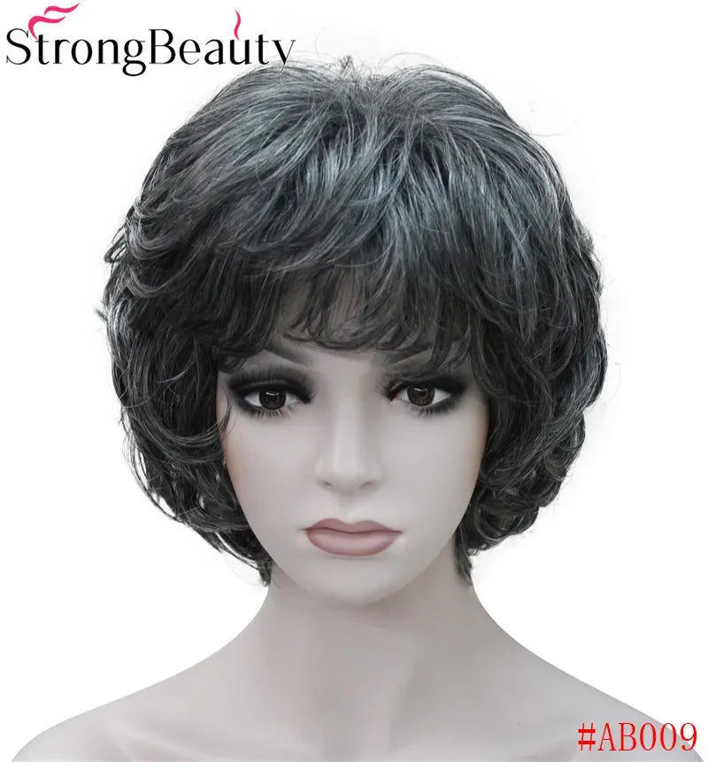 Forte beauté dames perruques courtes ondulées cheveux blonds dorés pour les femmes synthétique Capless perruque 16 couleurs