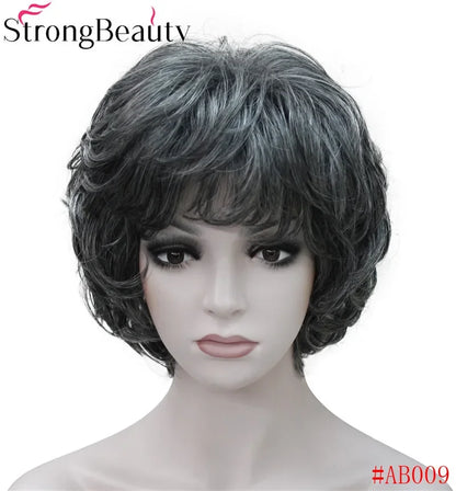 Forte beauté dames perruques courtes ondulées cheveux blonds dorés pour les femmes synthétique Capless perruque 16 couleurs
