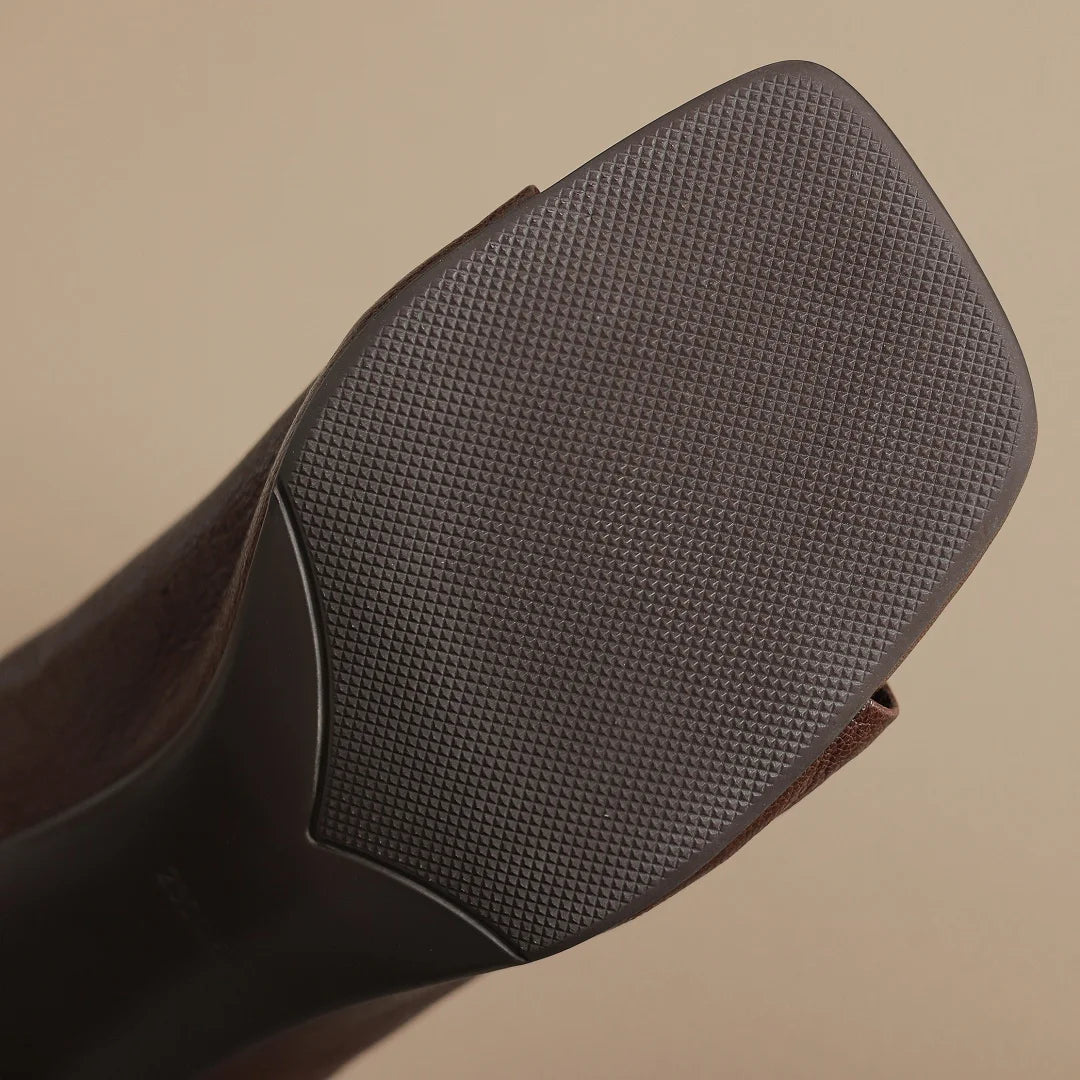 Sandales d'été en peau de mouton souple pour femmes, diapositives ald-on, talon rond de 6cm, élégantes, dames, grande taille 34-41, escarpins habnommée quotidiens minces, chaussures