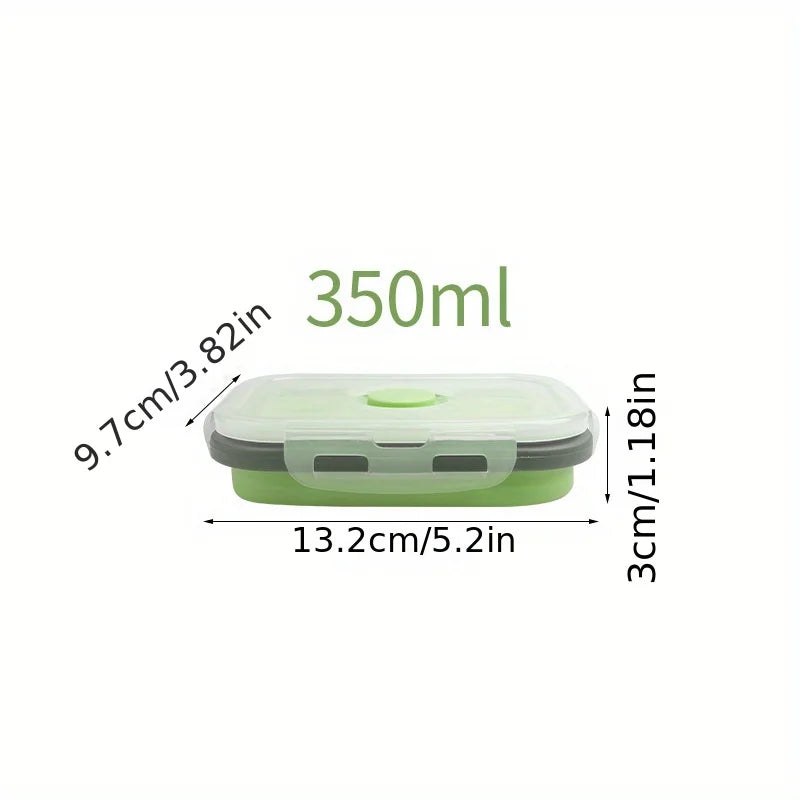 Conteneur de stockage des aliments pliable en Silicone, boîte à déjeuner empilable permettant de gagner de l'espace, accessoires de cuisine pliables pour micro-ondes 1/4 pièces