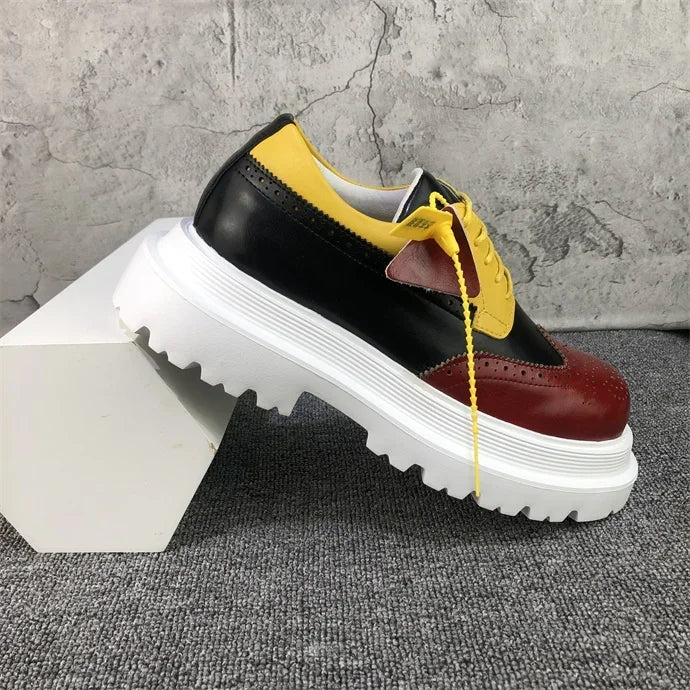Chaussures Brogue Multi-documents en Cuir group pour Homme, Souliers à Grande Tête, Style Britannique, Décontracté, Rehausseur, Alicante zones me