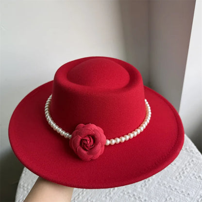 Chapeau Fedora de Style français pour femmes, chapeau en feutre à bord large de 10CM, Derby d'hiver et d'automne, chapeaux de Jazz de mariage