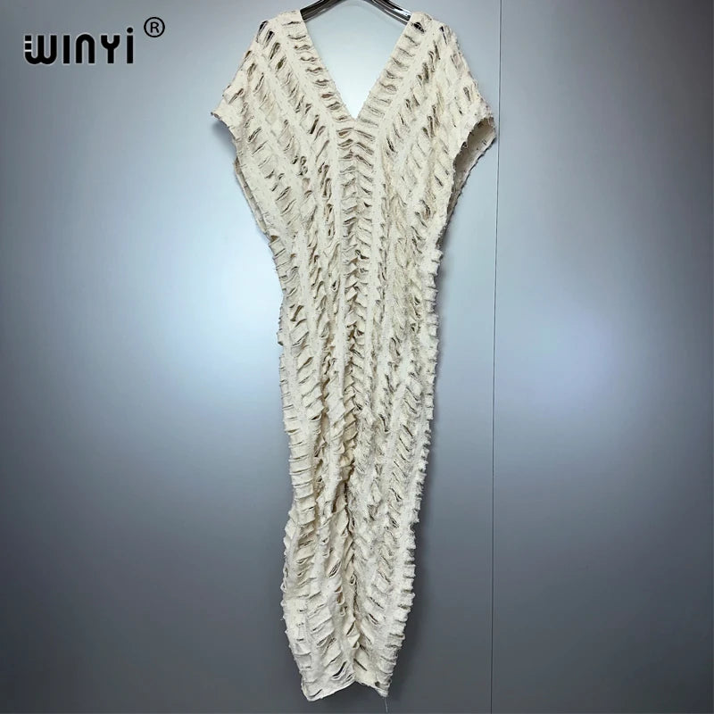 WINYI été Original ajouré ample denim combinaison mode couvrir