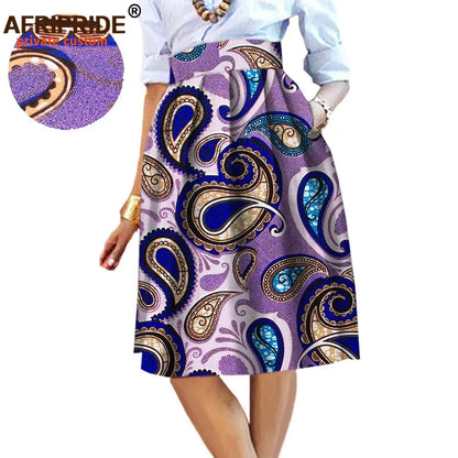 2025 été Original Style africain vêtement jupe Midi pour les femmes privé personnalisé de haute qualité Batik coton Femmal vêtements A 722704