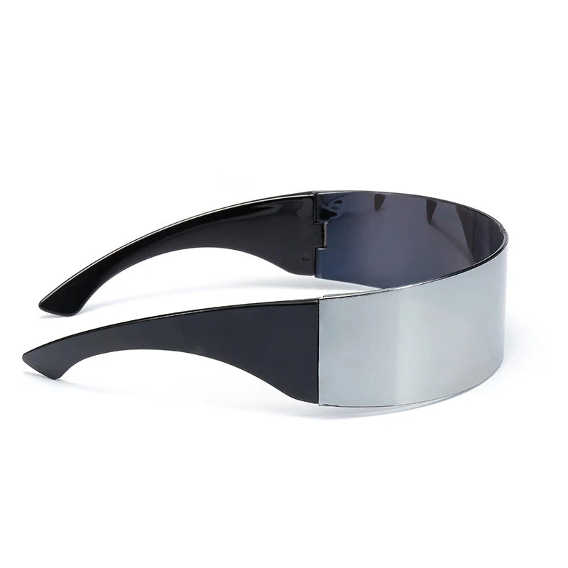 KLASSNUM-Lunettes de soleil futuristes à visière de cyclope étroite pour femmes et hommes, lunettes laser, lentille miroir UV400, lunettes de fête costumées