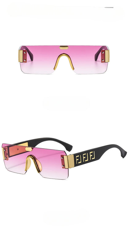 Lunettes de soleil sans monture, protection solaire pour hommes, sens avancé pour femmes, visage, petite photo, bord de coupe, miroir pare-soleil