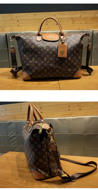 Sacs pour femmes authentiques de grande capacité de Hong Kong, sacs fourre-tout à la mode, en cuir véritable, sacs de voyage à bandoulière populaires.