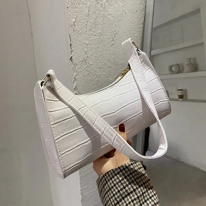 Sacs à main et bourse rétro motif Alligator pour femmes, petits sacs à bandoulière sous les aisselles, pochette fourre-tout en cuir PU de bonne qualité pour dames