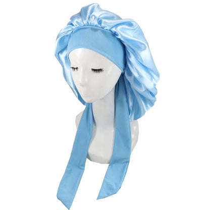 Nouveau bonnet de cheveux en Satin pour dormir, Invisible, plat, Imitation soie, rond, soins capillaires pour femmes, couvre-chef, bouton de réglage de cérémonie, chapeau de nuit