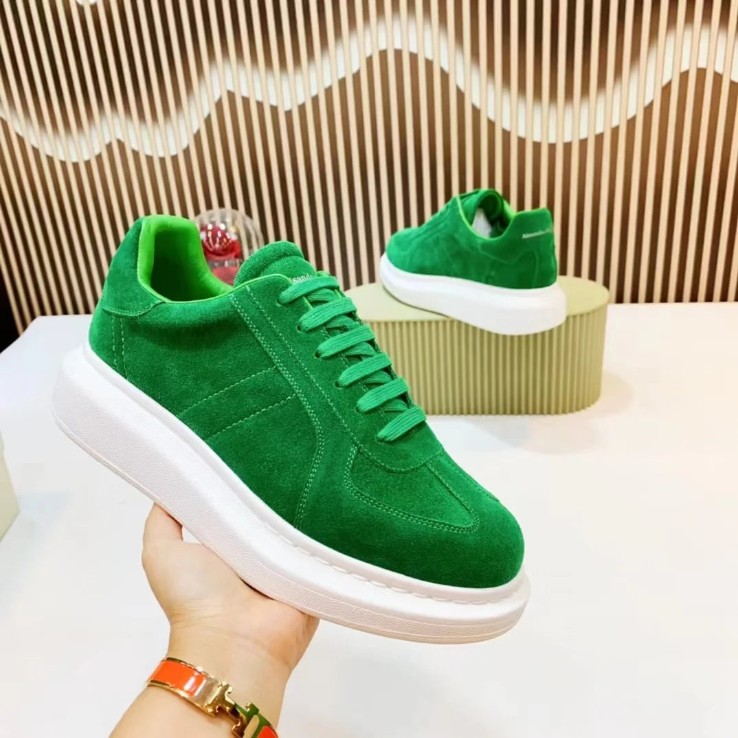 Baskets décontractées en cuir fabriquées à la main pour hommes, baskets à plateforme, mocassins plats originaux unisexes, chaussures pour hommes