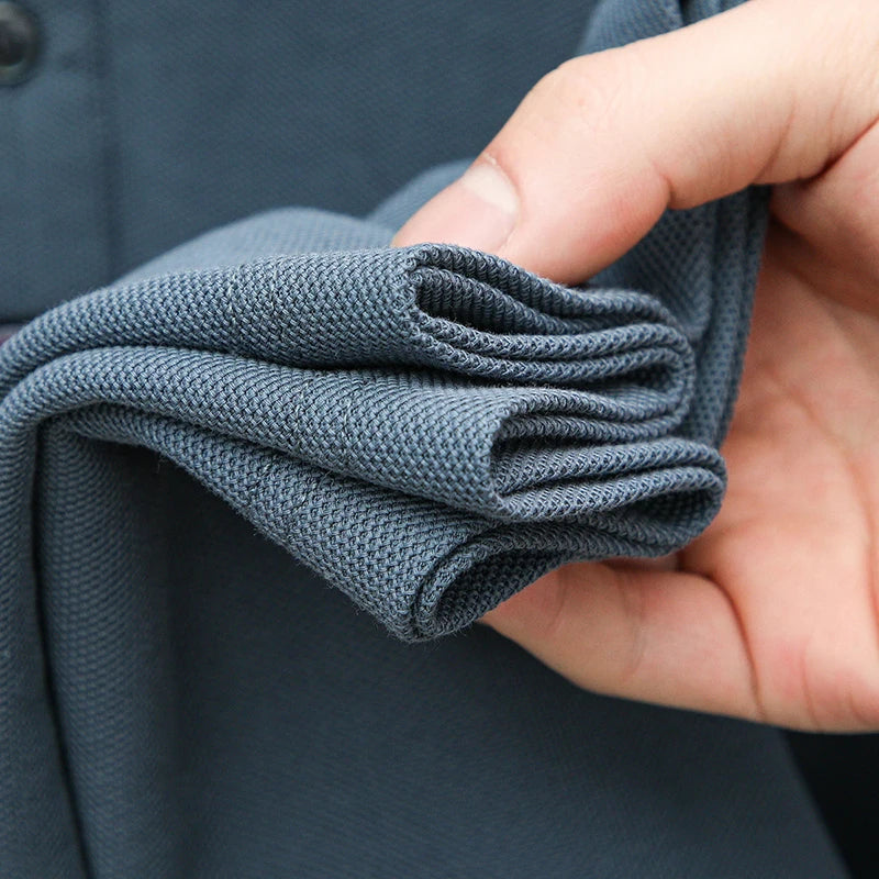 Polo d'été brodé de haute qualité pour hommes, chemise à manches courtes en pur coton respirant et décontracté pour affaires