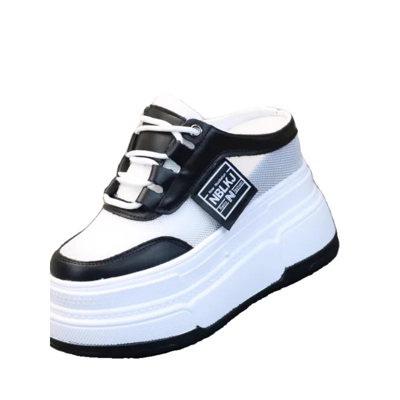 Pantoufles d'Été à Semelles Compensées pour Femmes, Chaussures Paresseuses en Maille Respirante pour Petits Pieds, Sandales à Plateforme Antidérapantes