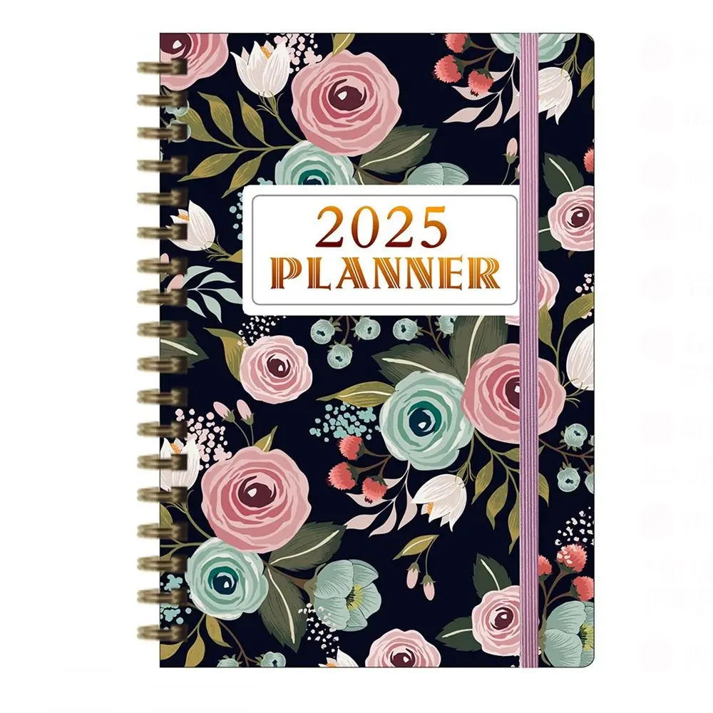 Anglais A5 Agenda livre à faire liste prendre des Notes 2025 calendrier planificateur bloc-Notes 12 mois Agenda hebdomadaire académique 365 jours bloc-Notes