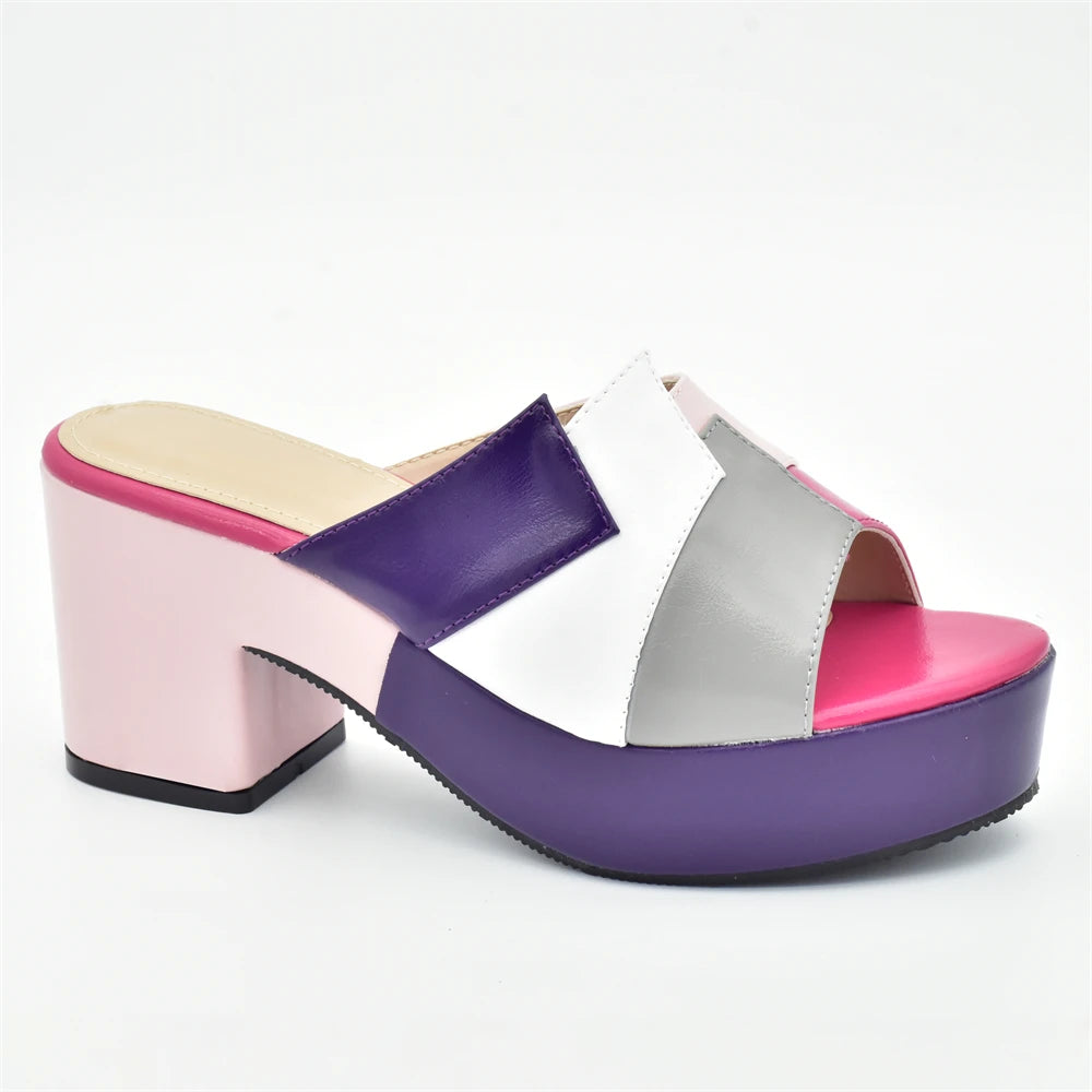 Dernières chaussures de mariée de mariage multicolores sandales à plateforme à bout ouvert pour femmes chaussures de dame italienne chaussures pour femmes pour les fêtes élégantes