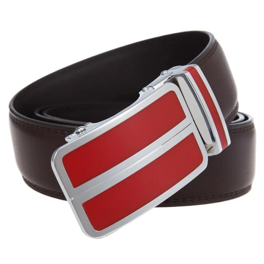 Plyesxale Black Khaki Blue Red White Leather Belt For Men Good Quality Mens Belts Luxury Automatic Buckle Waist Strap Male B1049