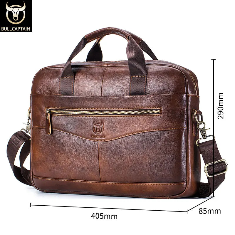 BULLCAPTAIN-Sac à Main en Cuir group pour Homme, Sacoche pour Bombes, Ordinateur Portable de 14 Pouces, Bureau, Affaires