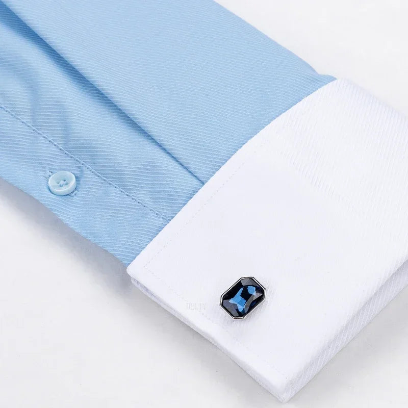 Chemise à manches longues pour hommes, Niche Chic, manches doubles pliées, col Windsor, robe de haute qualité, boutons de manchette français aléatoires, 2024