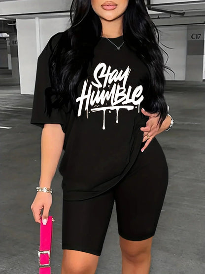 T-shirt à manches courtes pour femmes et hommes, estival et décontracté, avec lettres imprimées, style années 90, noir