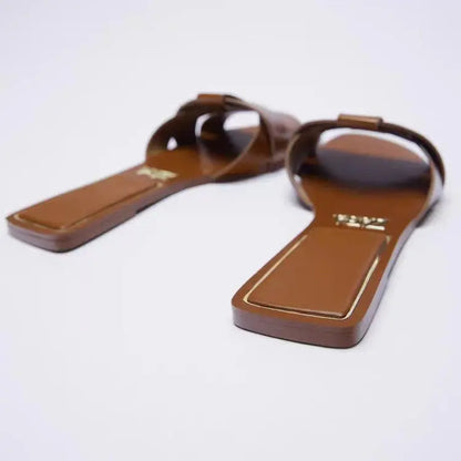 Pantoufles d'été pour femmes, chaussures de plage plates, de haute qualité, design à la mode, 2024