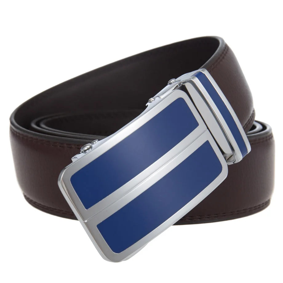 Plyesxale Black Khaki Blue Red White Leather Belt For Men Good Quality Mens Belts Luxury Automatic Buckle Waist Strap Male B1049