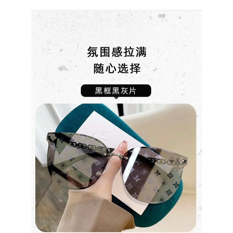 Nouvelle mode sans cadre bord de coupe lettre Style haut de gamme petit parfum femmes lunettes de soleil lunettes de soleil lunettes de soleil