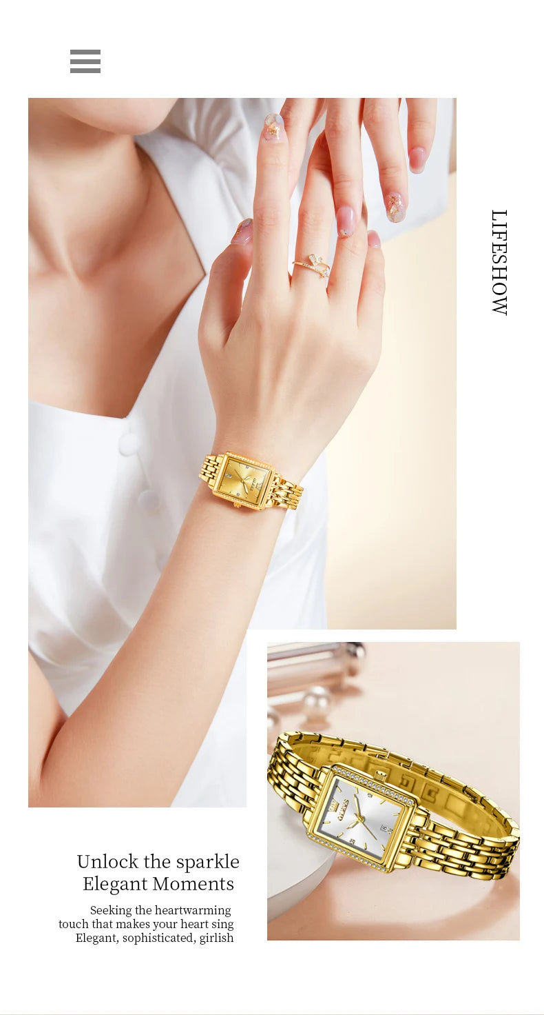 OLEVS-Montre-bracelet à quartz étanche élégante pour femme, date automatique, marque supérieure, montre originale pour femme, luxe, 9995, 2025