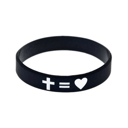 1 PC jésus croix juste et amour Bracelet en Silicone Style de mode femmes hommes Bracelet en caoutchouc bracelets chrétiens