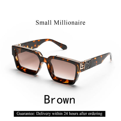 Ruiao rétro noir millionnaire nuances lunettes de soleil de luxe 2025 pour hommes concepteur célèbre marque carré lunettes de soleil homme femmes lunettes de soleil