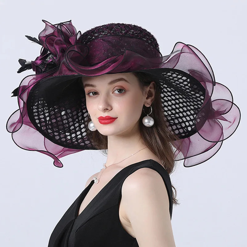 Chapeau pare-soleil décoratif avec fleurs en maille pour femmes, chapeau adulte, multicolore, en option, approvisionnement direct, Europe et États-Unis