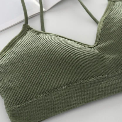 Femmes Sport soutiens-gorge séchage rapide élastique rembourré gymnase course biais soutien-gorge couleur unie Fitness Yoga Sport dessus respirants