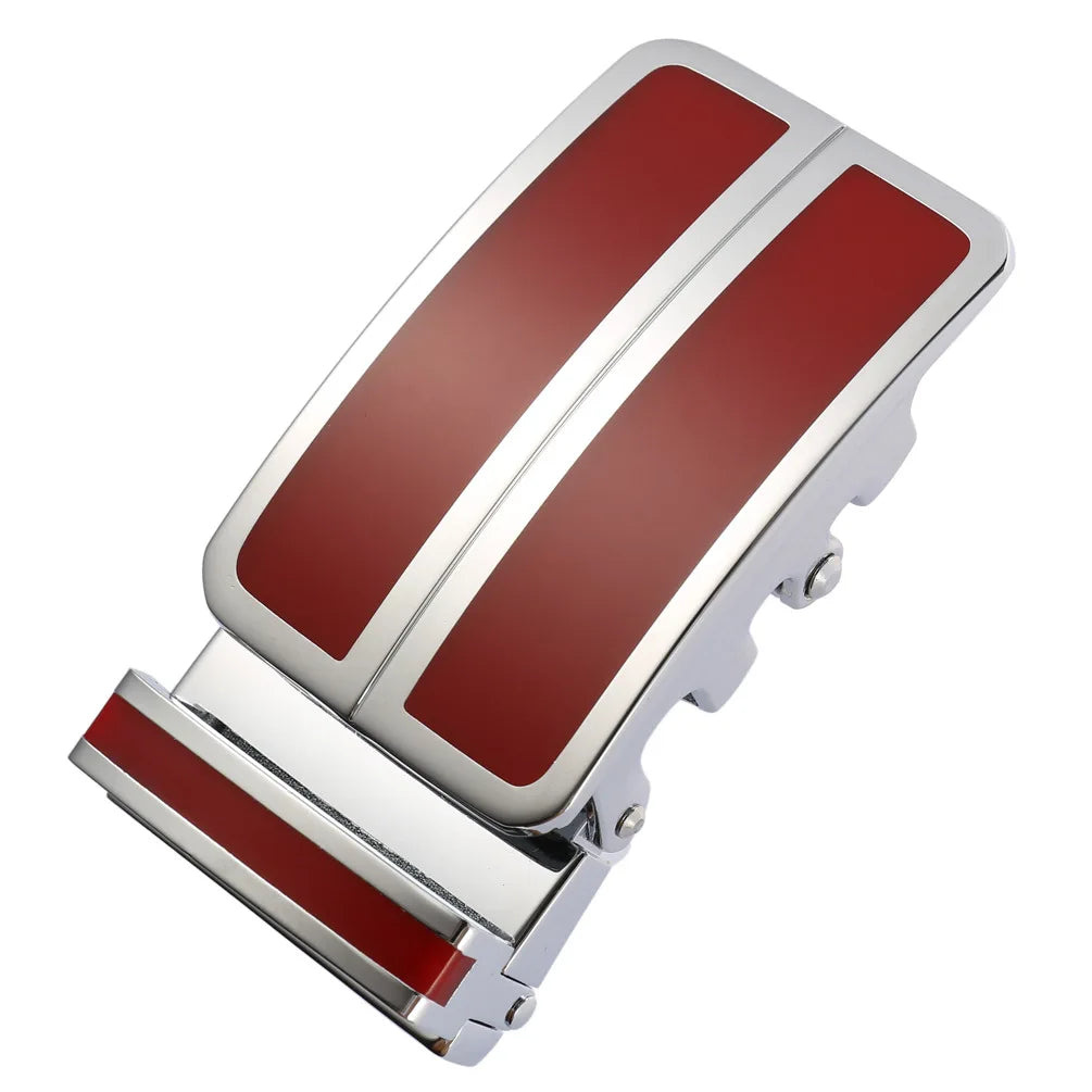 Ceinture en alliage métallique pour hommes, 3.5cm, boucle automatique à dégagement rapide, Clip de ceinture d'affaires, sans trous, boucle de ceinture en cuir bleu rouge