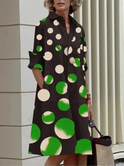 Robe chemise imprimée à la mode pour femmes, décontractée, manches longues, boutons, robes amples, style Boho, jupe de vacances, vêtements pour femmes, nouvelle collection été