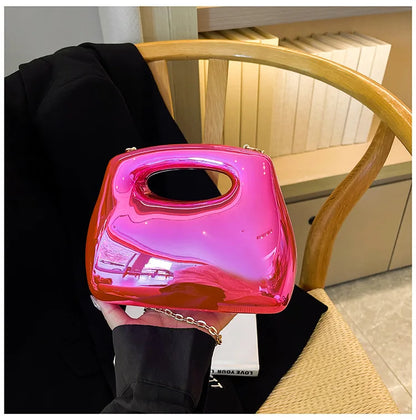 Sac à main hobo en acrylique doré pour femme, sac à main de plage transparent, sac à main de soirée, poignée supérieure ronde, fête de mariage, designer de luxe