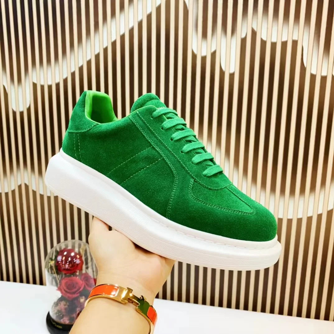 Baskets décontractées en cuir fabriquées à la main pour hommes, baskets à plateforme, mocassins plats originaux unisexes, chaussures pour hommes