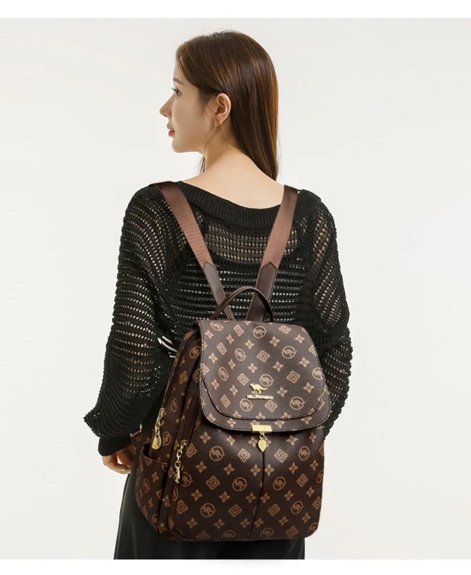 Sacs à Dos imprimés kangourou classiques Sac à Dos en Cuir Pu pour femmes Sac d'école à bandoulière pour mère Sacs à Dos Sac de transport A Dos