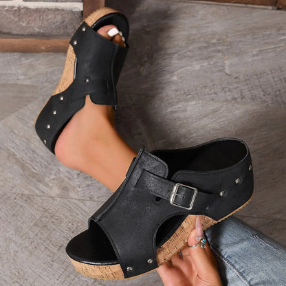 Femmes confortables plate-forme sandales bout ouvert sandales à talons compensés été léger nouvelles pantoufles mode décontracté concepteur femmes chaussures