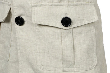 Hommes manteaux Safari veste lin britannique rétro Gentry costume poches vêtements d'extérieur mode couleur unie mâle hauts Ropa Hombre