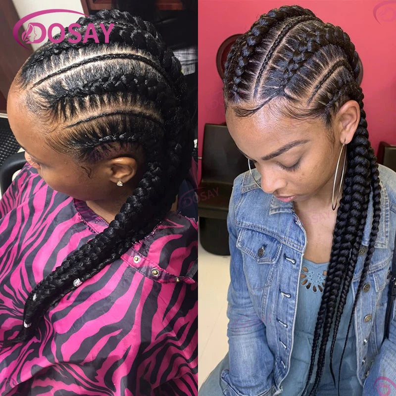 Perruques tressées sans colle synthétique pleine dentelle avant perruque tresse africaine sans noeud boîte tresses 20 "femmes perruques pour femmes perruques tressées