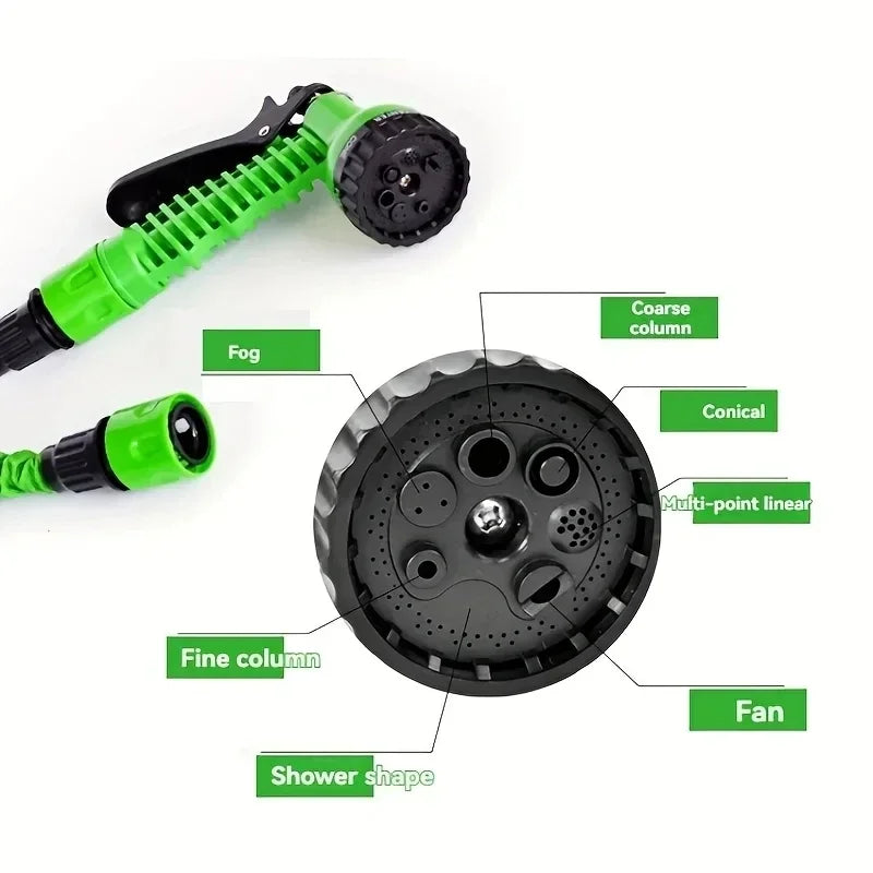 Tuyau magique haute pression extensible de 200 pieds, 7 fonctions de pulvérisation d'eau, pistolet, matériaux durables, outils d'arrosage de jardin domestique