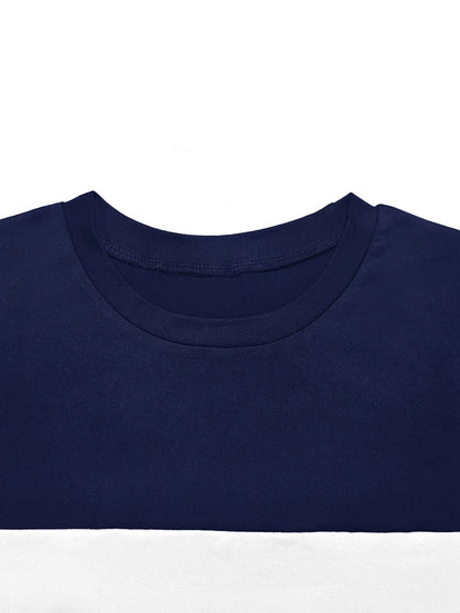 Ensemble demi-jupe d'été pour femmes, deux pièces, manches courtes, rayures latérales, ceinture de taille réglable, ample, décontracté, respirant, polyvalent