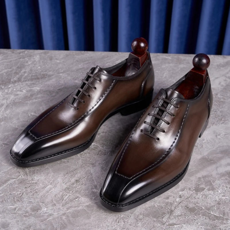 Chaussures Oxfords rétro en cuir véritable pour hommes, chaussures de luxe faites à la main, style britannique, mode confortable, noir, fête de mariage, qualité