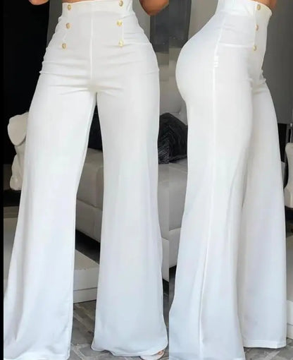 Pantalon Bootcut élégant taille haute, jambes larges, mode européenne et américaine, pantalon évasé Simple pour femmes, été 2023