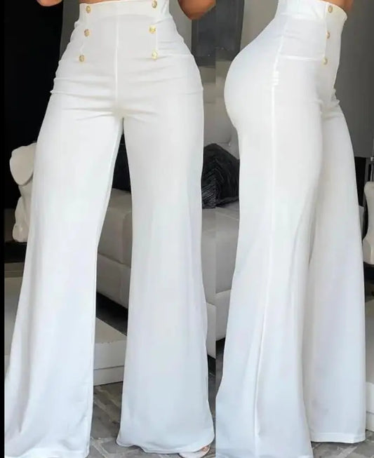 Pantalon Bootcut élégant taille haute, jambes larges, mode européenne et américaine, pantalon évasé Simple pour femmes, été 2023